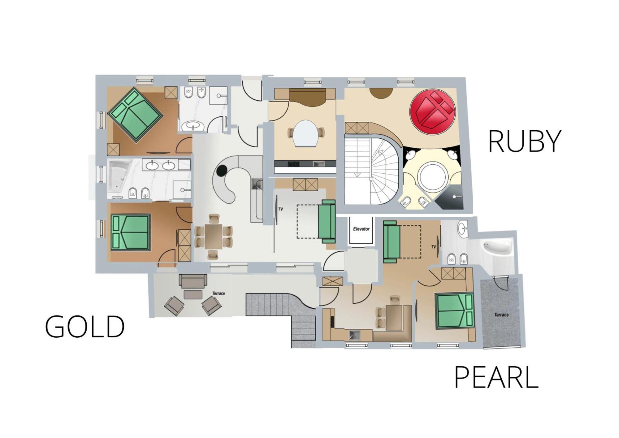 Apartments Villa Venezia Luxury 오르띠세이 객실 사진